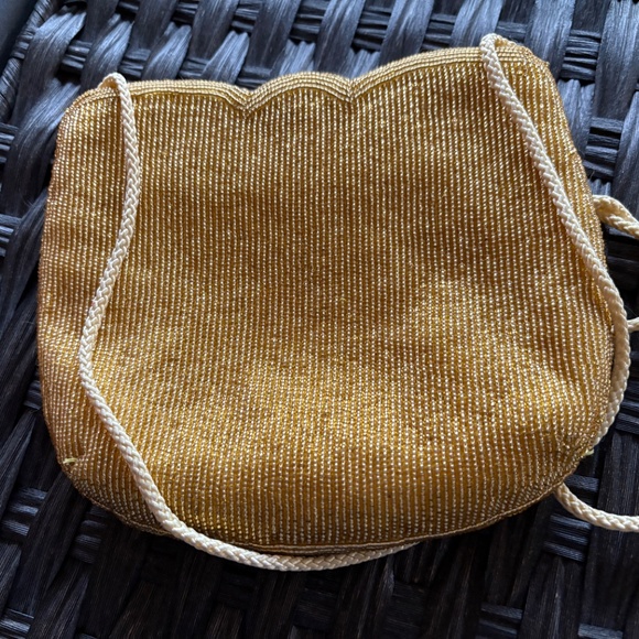 Gold Beaded shoulder Evening Bag - Picture 2 of 3